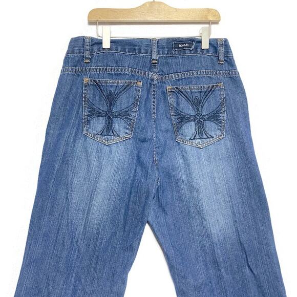 Bogari Blue Jeans Women's Size 10 Dark Wash Blue With Embellished Back Pockets - Picture 4 of 8